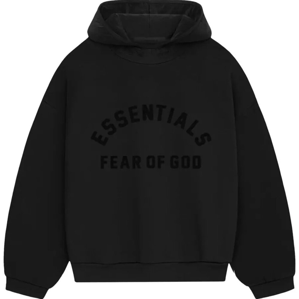 Fear of God Essentials Jet Black Hoodie